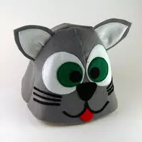 Банная шапка Luxyart "Кот", искусственный фетр, серый (LQ-22)